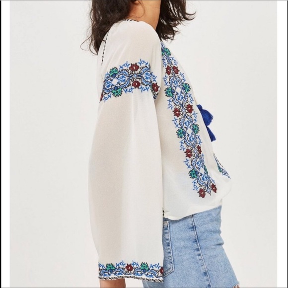 Topshop embroidered boho style crop top - Picture 2 of 5